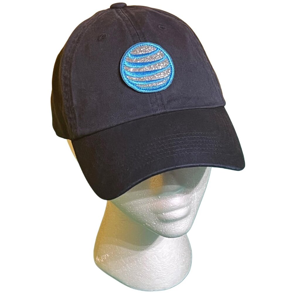 Official Womens At&t Glitz Bling Logo Patch Hat Navy Blue One-Size Adult Htf